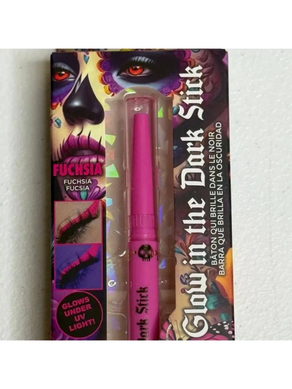 Ioni Dia de los Muertos Glow in Fuchsia Pink Eyeliner New Halloween Makeup